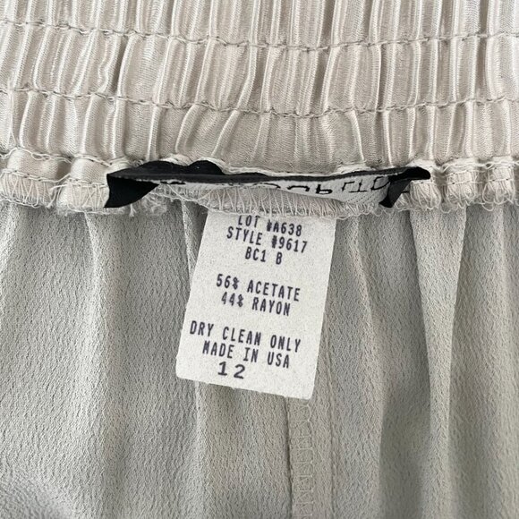 Vintage Silver & Gray Pleated Crepe Wide Leg Pants Size 12 Medium Large - Picture 8 of 8